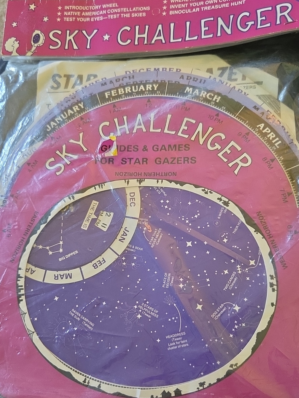 Vintage 1978 Sky Challenger Star Gazing Planisphere Kit